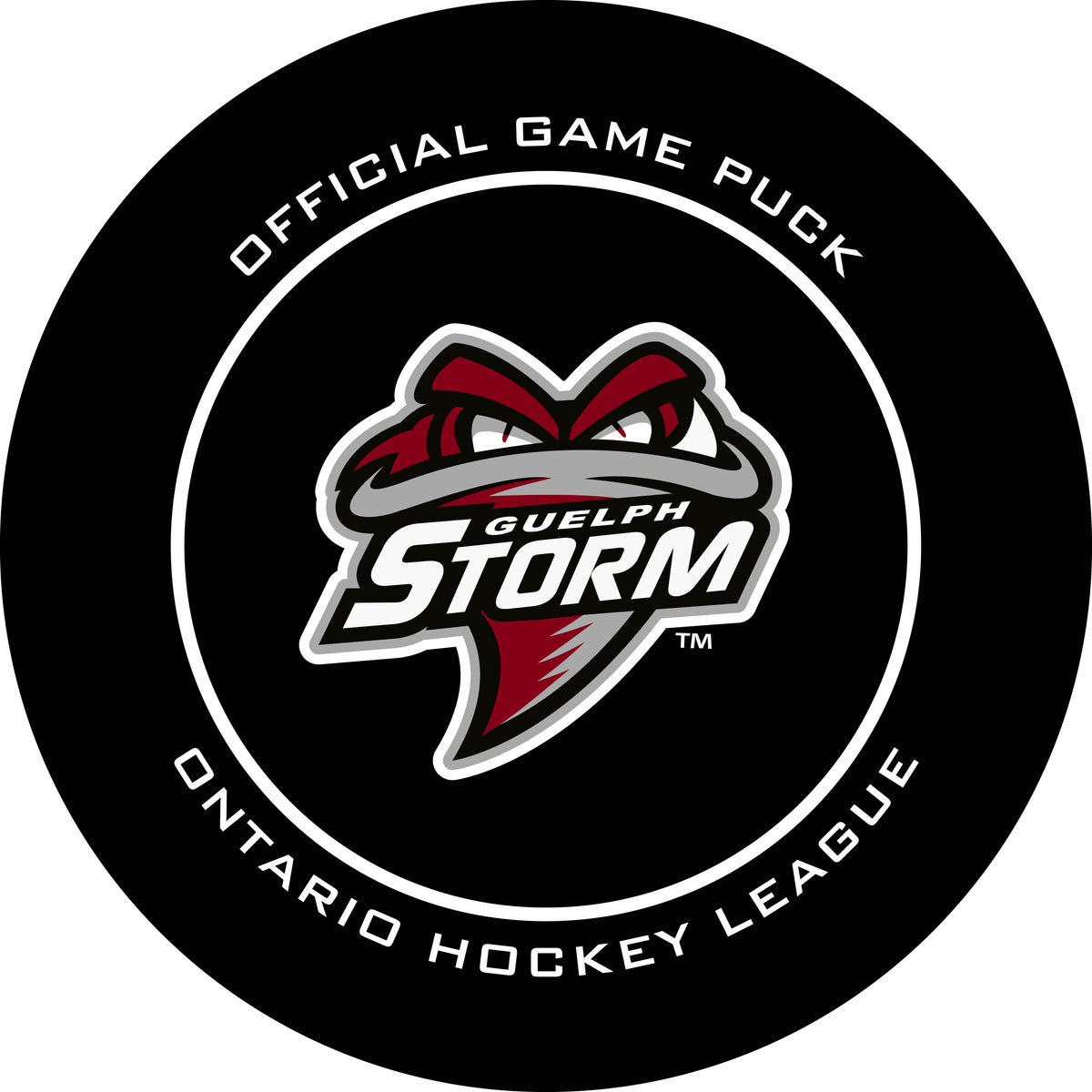 OHL Guelph Storm Official Game Puck (Season 20212022) Storm3 Ogre
