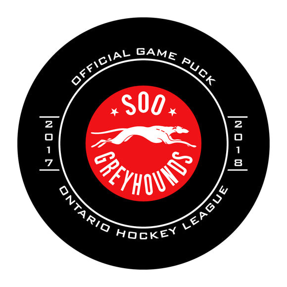 OHL SOO Greyhounds Official Game Puck (Season 2017-2018) - Soo#2